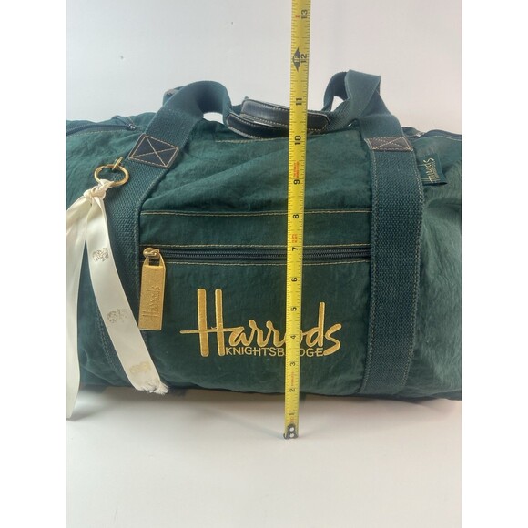 Harrods Knightsbridge Green Travel Duffel Bag Large Tote Weekender Carry-On - Picture 12 of 16